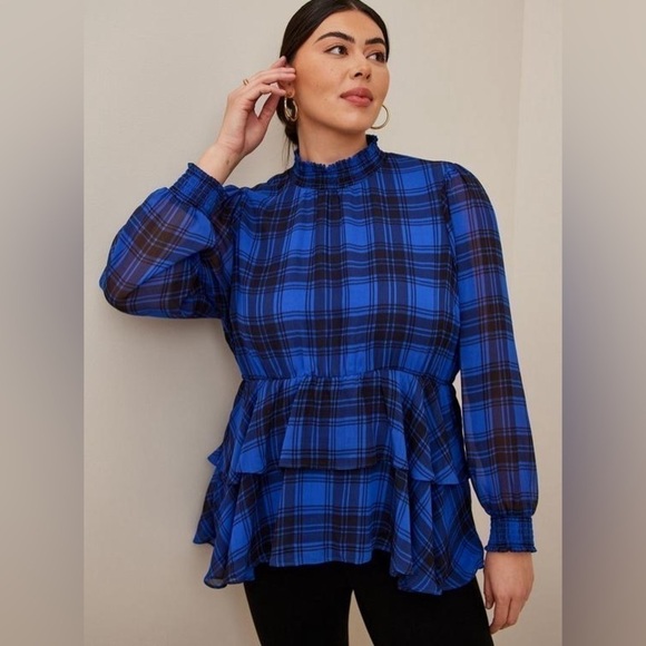 Torrid Crinkle Chiffon Smock Neck Ruffle Tiered Top Size 00 - Picture 1 of 5